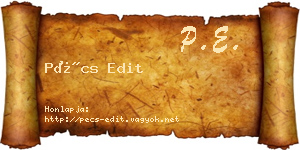 Pécs Edit névjegykártya